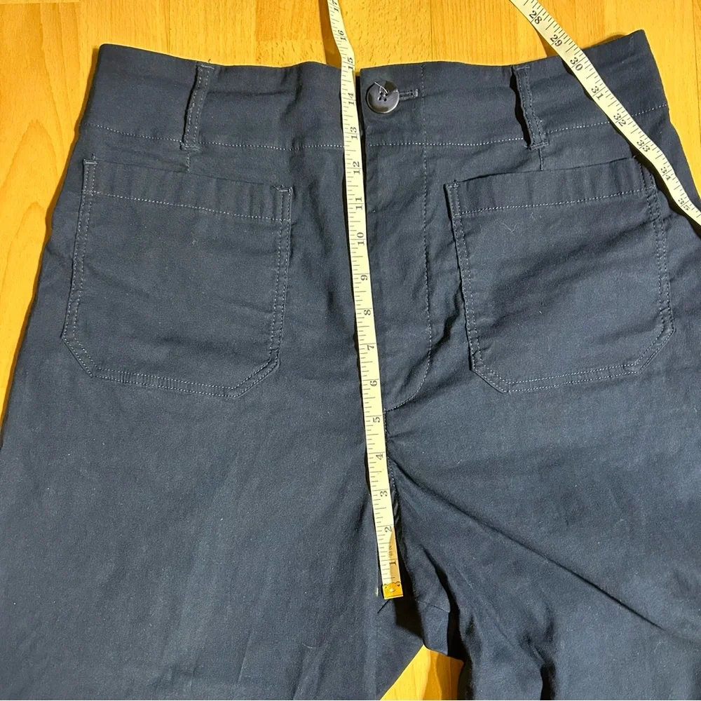 Anthropologie Maeve Colette The Magic Fabric Crop Wide Leg Pant Navy Blue 32 - Picture 13 of 13